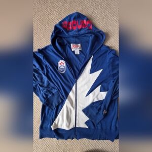 Rare Vintage Roots 1991 Canada Cup Blue & White Zip Hoodie with Leaf Detail